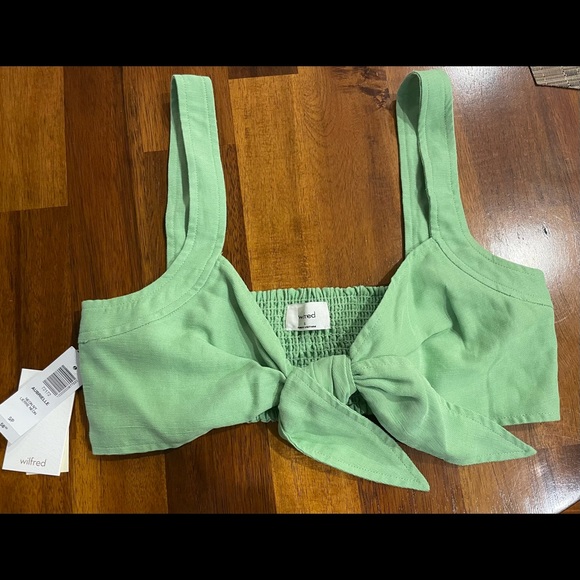 Aritzia Wilfred Aubrielle Top size small in Neon Ivy - Picture 7 of 7